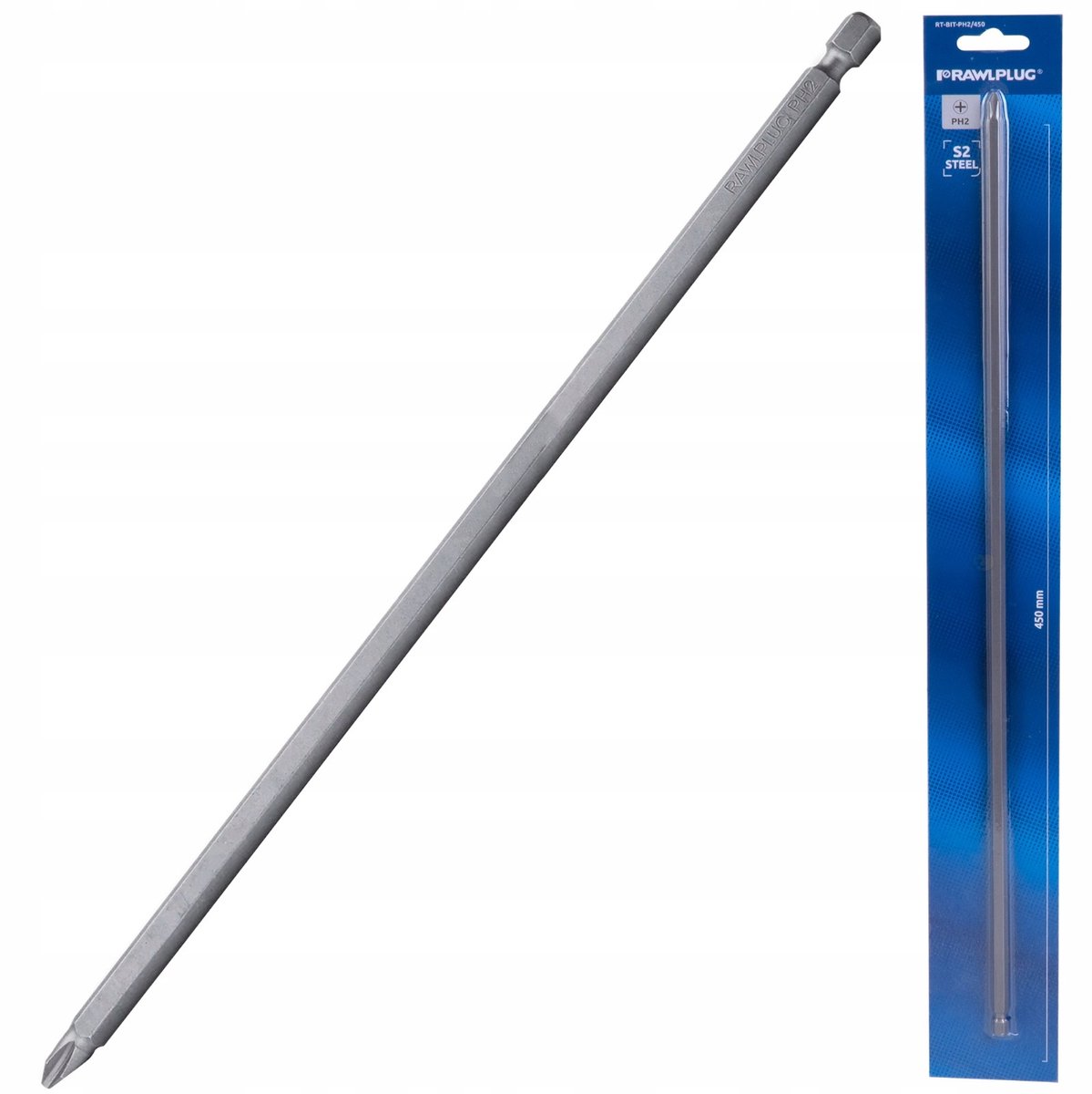 Rawlplug Lange PH2 Bit 450mm - Duurzaam Staal S2