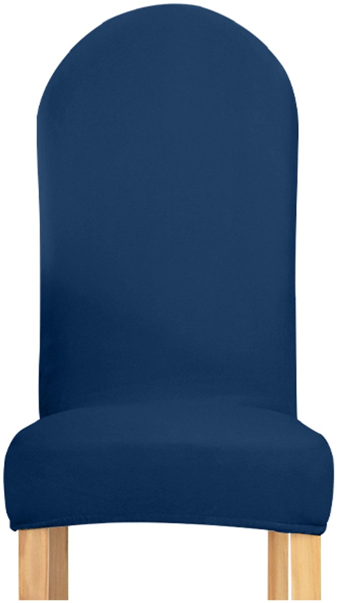 Hoes voor stoel met ronde rugleuning, fluweel, marineblauw