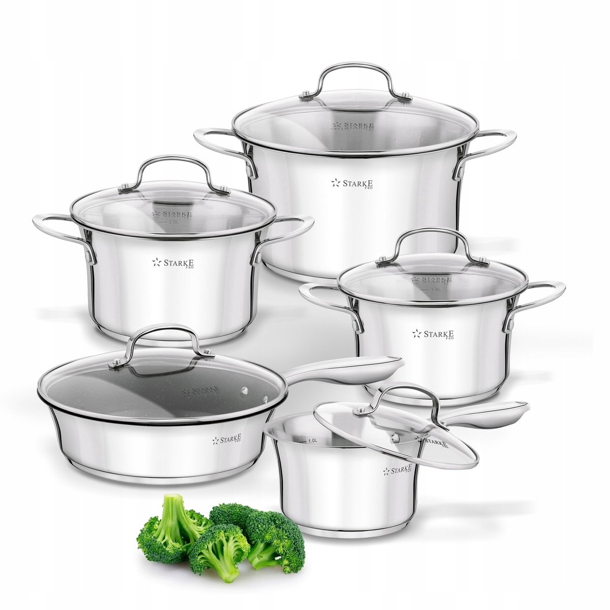 Starke Pro Sintesi Pannenset RVS 10 Delen - Inductie & Gas