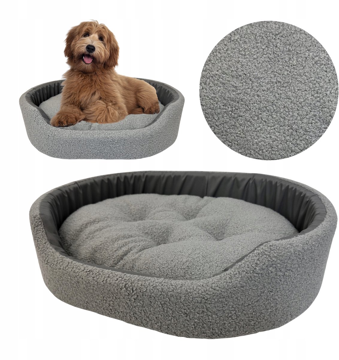 Luxe Bouclé Hondenkussen Maat L 68x57cm - Comfort & Stijl