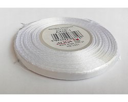 Satijnen Lint Wit 6mm x 32m - Decoratieve Band voor Knutselen & Cadeaus