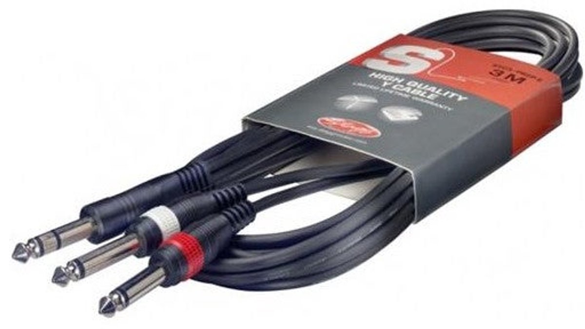 Stagg SYC3/PS2PE stereo jack 6.3 mm - 2x 6.3 mm mono 3m
