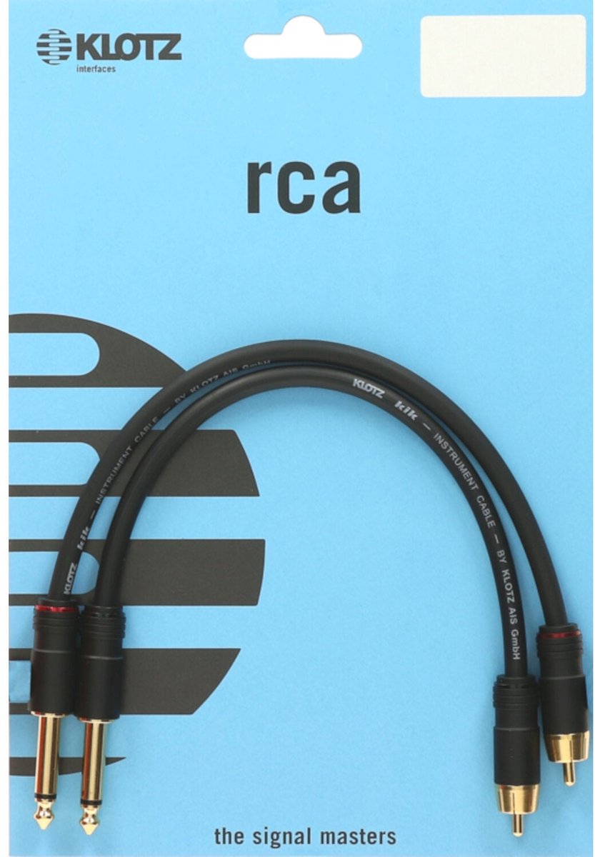 Klotz AL-RP0150 Dubbel afgeschermde RCA naar jack-kabel 1.5