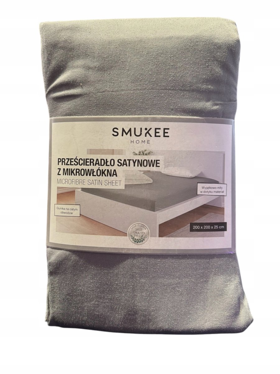 Smukee Hoeslaken Microvezel Satin 200x200cm - Donkergrijs