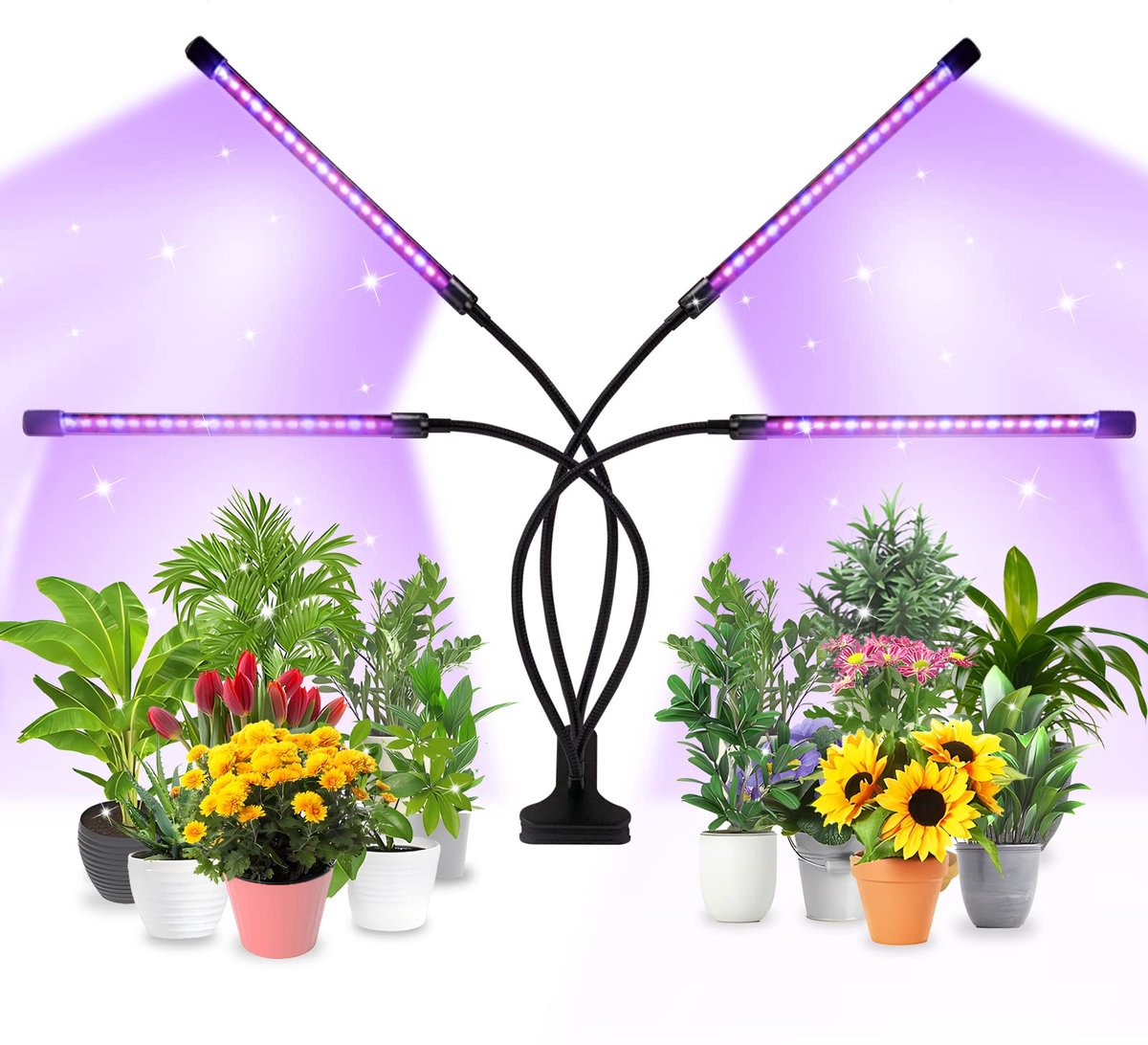 Unyqoos® Instelbare LED-groeilamp met Volledig Spectrum voor Kamerplanten