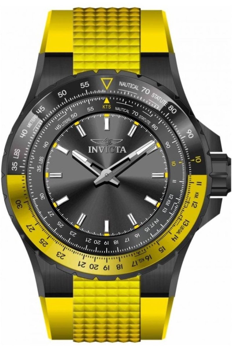 Invicta Aviator 49654 Heren Horloge - Waterdicht - Analoog - Quartz Uurwerk - Roestvrij Staal met grijze Wijzerplaat - 50mm