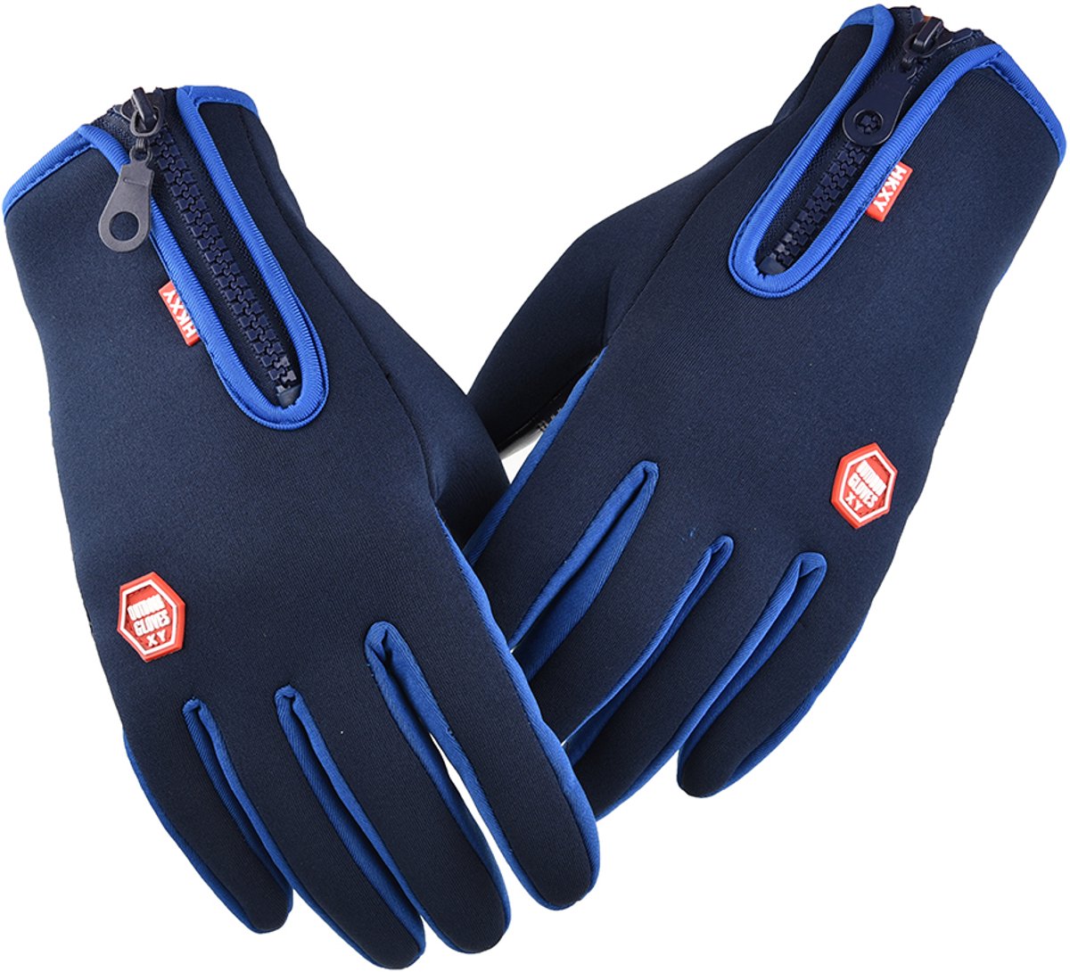 Qelus Touchscreen Handschoenen Winter - Waterdicht en Winddicht met Regelbare Rits- Ski en Snowboarden - Thermische Winterhandschoenen Voor Heren en Dames - Blauw - Maat XL