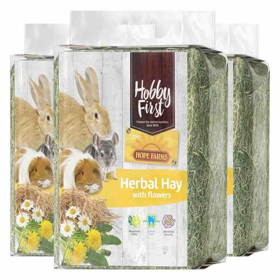 HobbyFirst Hope Farms Herbal Hay Bloemen - 3 x 1 kg - Voordeelverpakking