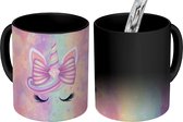 Magische Mok - Foto op Warmte Mokken - Koffiemok - Eenhoorn - Glitters - Regenboog - Pastel - Magic Mok - Beker - 350 ML - Theemok