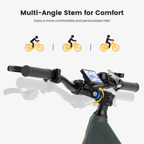 Eleglide T1 Step-Thru elektrische trekkingfiets 27,5 Inch CST-banden 36V 13Ah accu 250W borstelloze motor 25Km/h Shimano 7 versnellingen 100km maximaal bereik IPX4 waterdicht 120kg maximale belasting Dubbele schijfremmen - Grijs van Eleglide — afbeelding 5