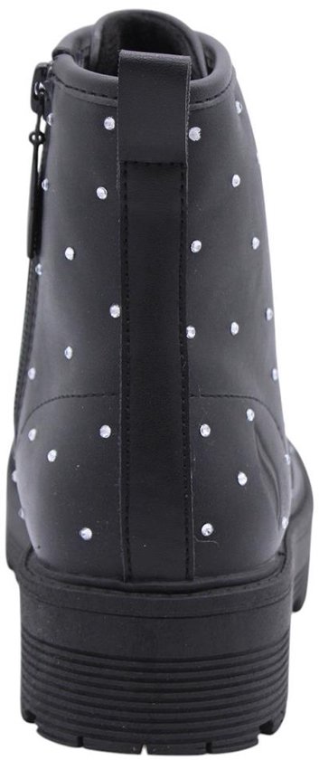 Zwarte Skechers laars met zilveren studs, ziidede rits