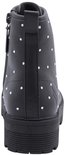 Zwarte Skechers laars met zilveren studs, ziidede rits
