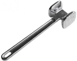 QTTVBTNA -RVS Vleeshamer – Vleesklopper & Tenderizer voor Biefstuk, Kip & Varkensvlees – Dubbelzijdig Keukengereedschap voor Marineren & Malser Maken van Vlees