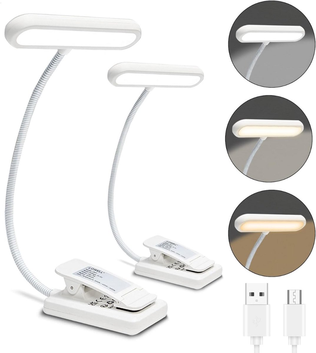 DailySupplies® Bedlampjes Hoofdbord - Dubbele Leeslampjes - Bedlamp Slaapkamer Volwassenen - Wit