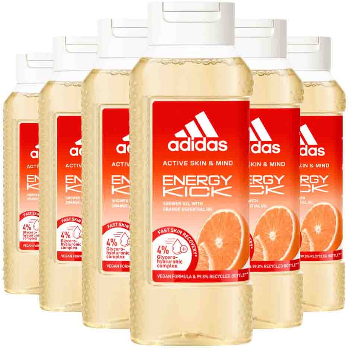 Adidas Shower Gel Active Skin & Mind Energy Kick W - 6 x 250 ml - Voordeelverpakking
