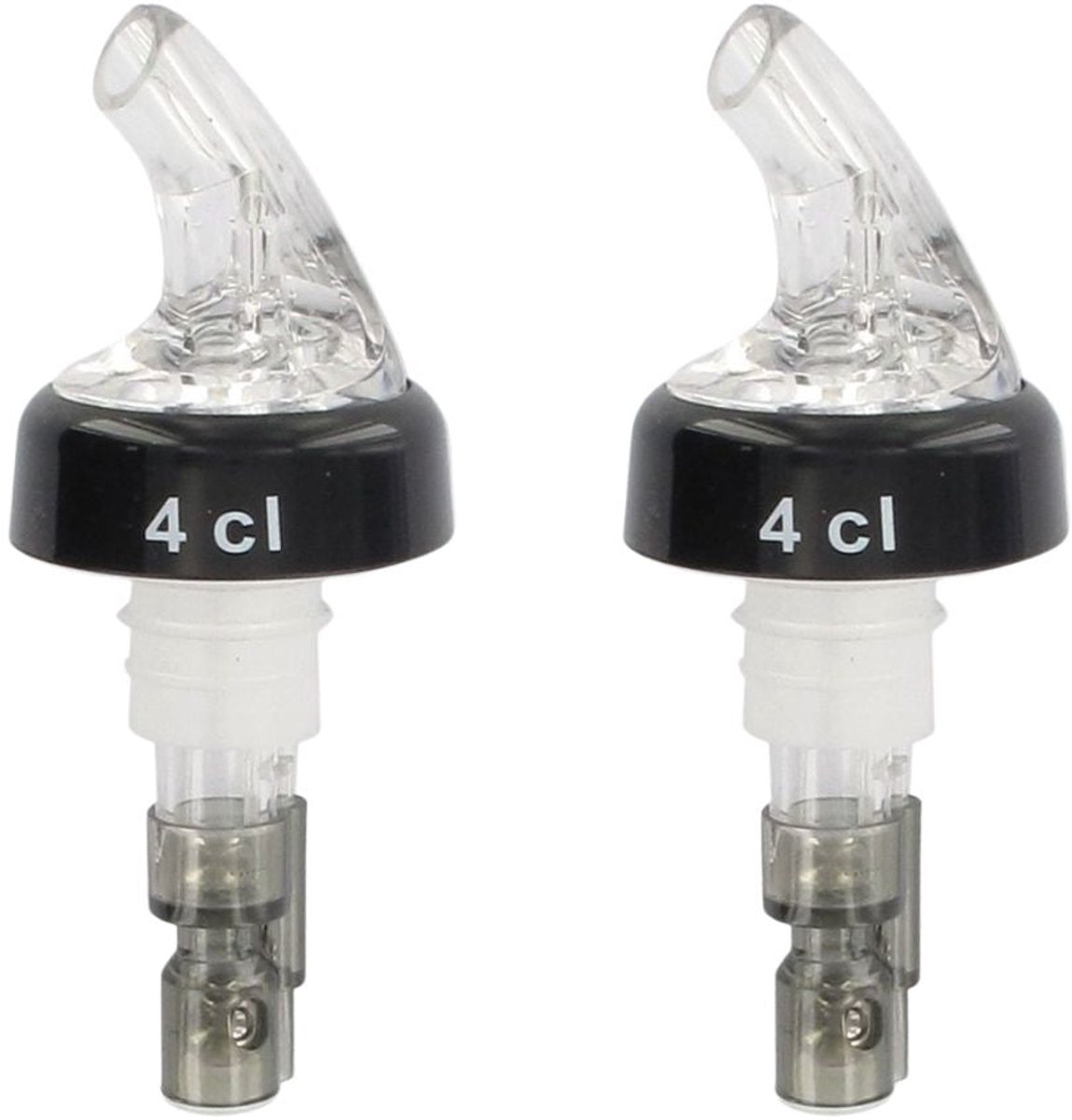 Set van 2 doseerdoppen met kogel voor alcohol 4 cl Fackelmann