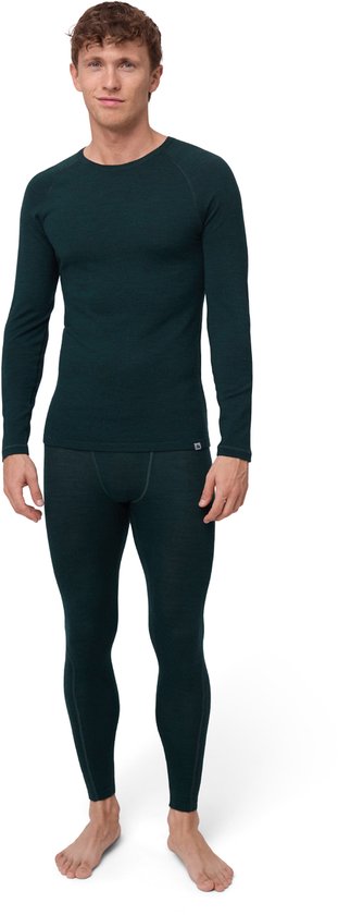 DANISH ENDURANCE Ensemble de Sous-vêtements Thermo pour hommes - en laine mérinos - Respirant - Vert foncé - XXL