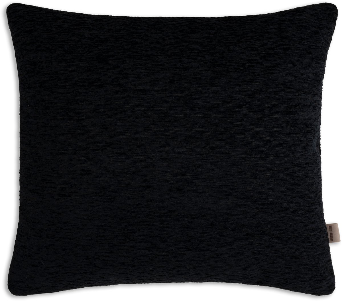 Knit Factory Evita Sierkussen - Vierkant kussen - Kussen woonkamer - Bank kussen - Decoratie kussen - Modern - Zwart - 50x50 cm - Kussenhoes inclusief kussenvulling