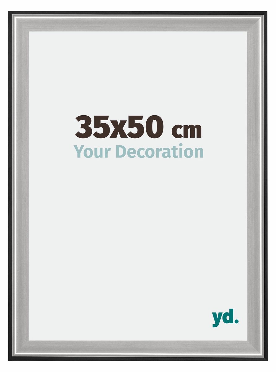 yd. Your Decoration - Fotolijst 35x50 cm - Hout - Zwart Zilver Gepolijst - Birmingham