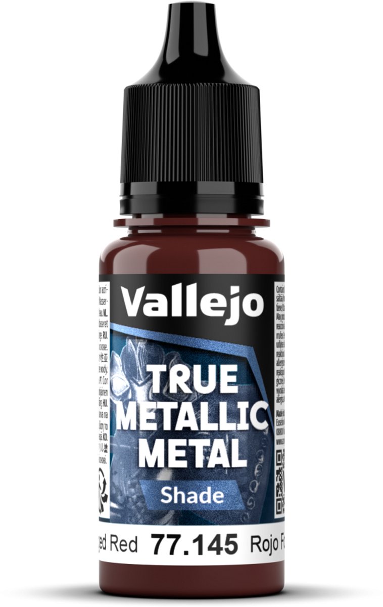 Vallejo Hobbyverf Acrylverf - 77145 True Metallic Metal - Shade - Gesmeden Rood - Acryl - Verf flesje - 1x 18 ml