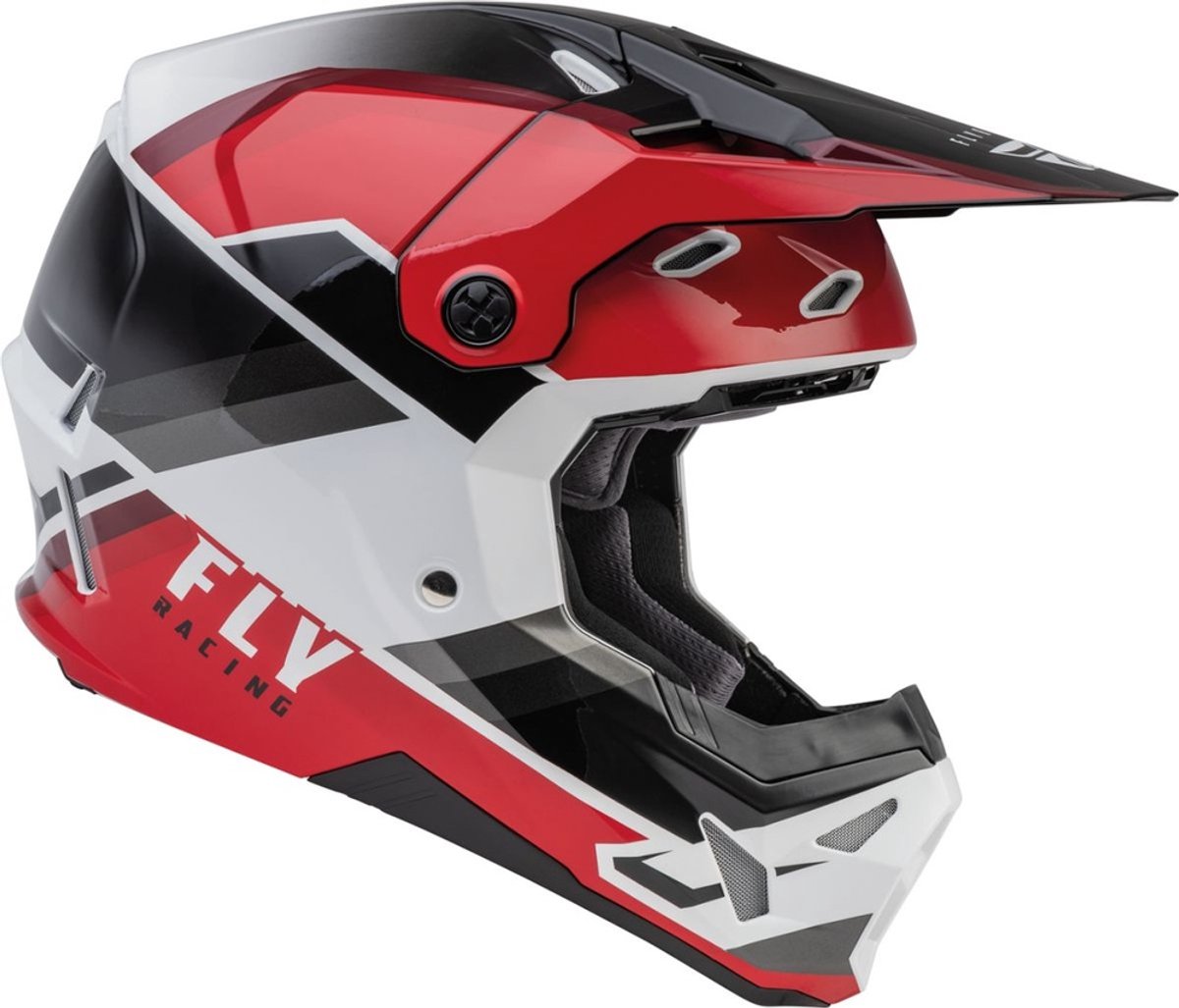 FLY Racing Formula CP Rush Zwart Rood Wit Crosshelm - Helm
