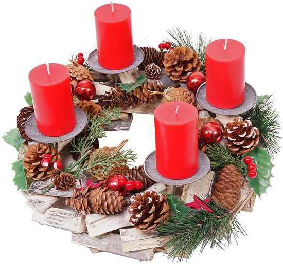 Decoratie Grote Etalage Hanger Kerstman & Kerstbal 70cm 1stuks