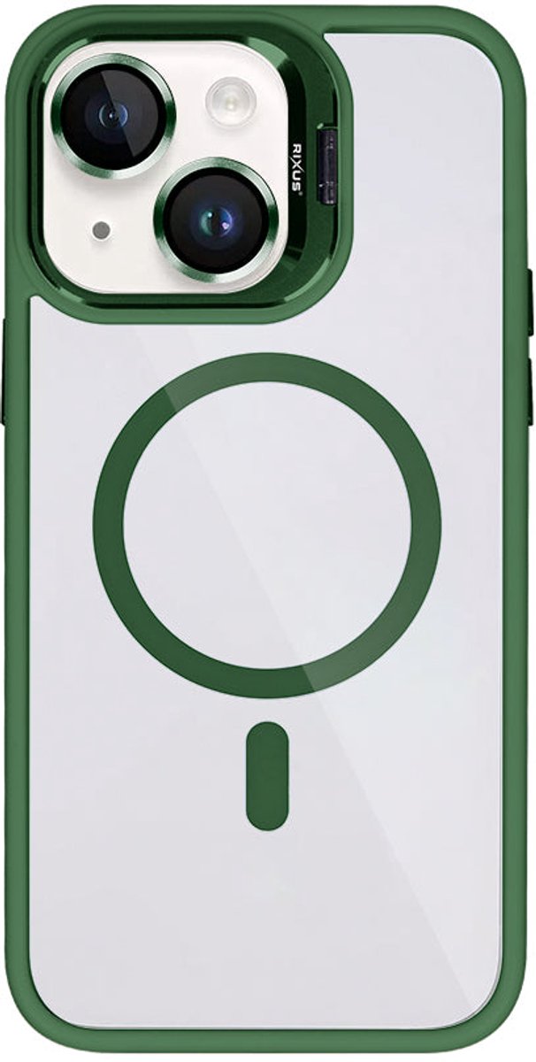 Rixus Classic 03 Case With MagSafe For Apple iPhone 15 Plus Dark Green