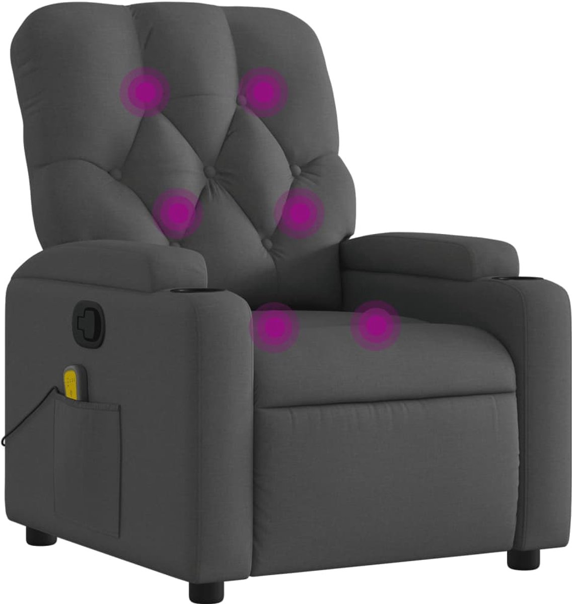 vidaXL Massagestoel - in - donkergrijze - stof Donkergrijs