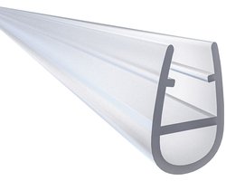 Aica Model 4 Douchestrip Eén strips 90 cm-Geschikt voor 5-6 mm Glas-Transparant PVC-Waterdicht-flexibele vin 12 mm breed-Op Maat te Snijden