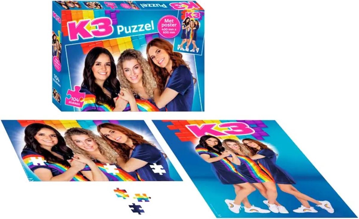 K3 puzzel - 30,5 x 21,5 cm - 104 stukjes — cadeau in Spellen & Speelgoed - foto 3