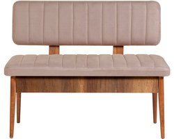 Skye Decor, Bankje, Vina Bank - Walnut, Stone, Gemelamineerde spaanplaat, Walnoot & Steen, 110 x 40 x 85 cm