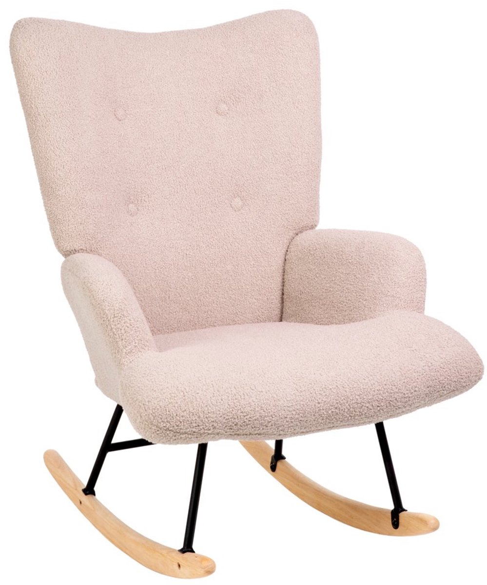 HOMLA - MOSS Rocking Chair - Beige Boucle Fabric - 72x73x92 cm