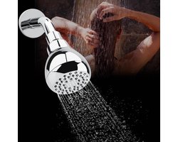 Allecto plus - Handgreep Douchekop met Waterbesparing voor Badkamer - Amerikaanse Standaard - Neerslag-Spuitspray - Chroom - Douche Accessoire met Minimaal 75% Bezuiniging op Waterverbruik