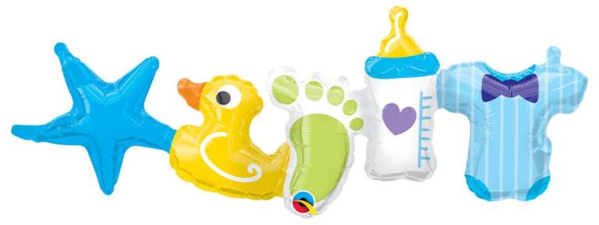 Qualatex - Folieballon slinger baby blauw - 104 cm