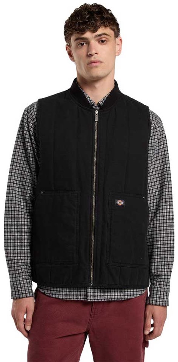 Dickies Quilted Canvas Vest S Man Zwart