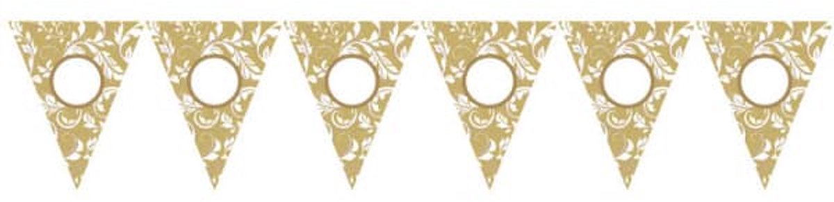 Amscan Vlaggenlijn Customizable Goud/wit 24 Stuks