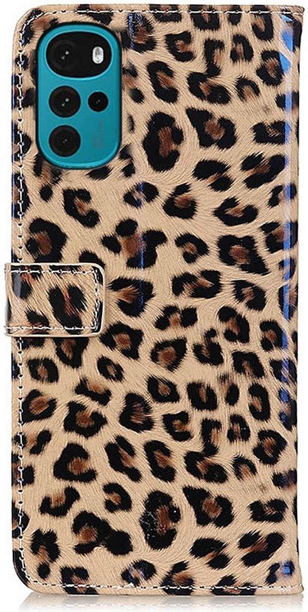 Motorola Moto G22 Hoesje Portemonnee Book Case met Luipaard Print