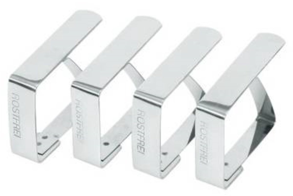 Tafelkleed klemmen - 4 stuks RVS tafelkleedklemmen