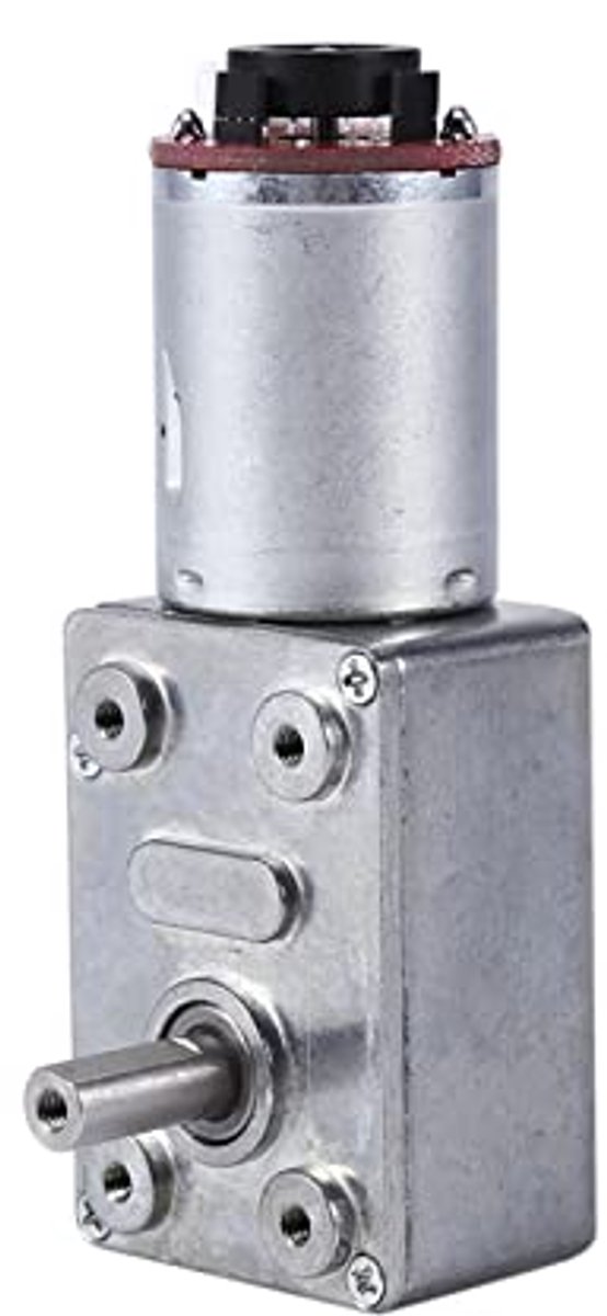 DC-motor, DC-wormwielmotor 12V Versnellingsbak met Hoge Koppelreductie en Encoder Sterk Zelfsluitende 6 Mm Uitgaande As, Ventilatormotoren (20 RPM)
