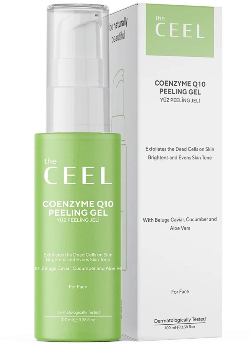 The Ceel co-enzym Q10 gezichtspeeling met beluga kaviaar & komkommer - Verhelderende peeling gel voor dode huidcellen 100 ml