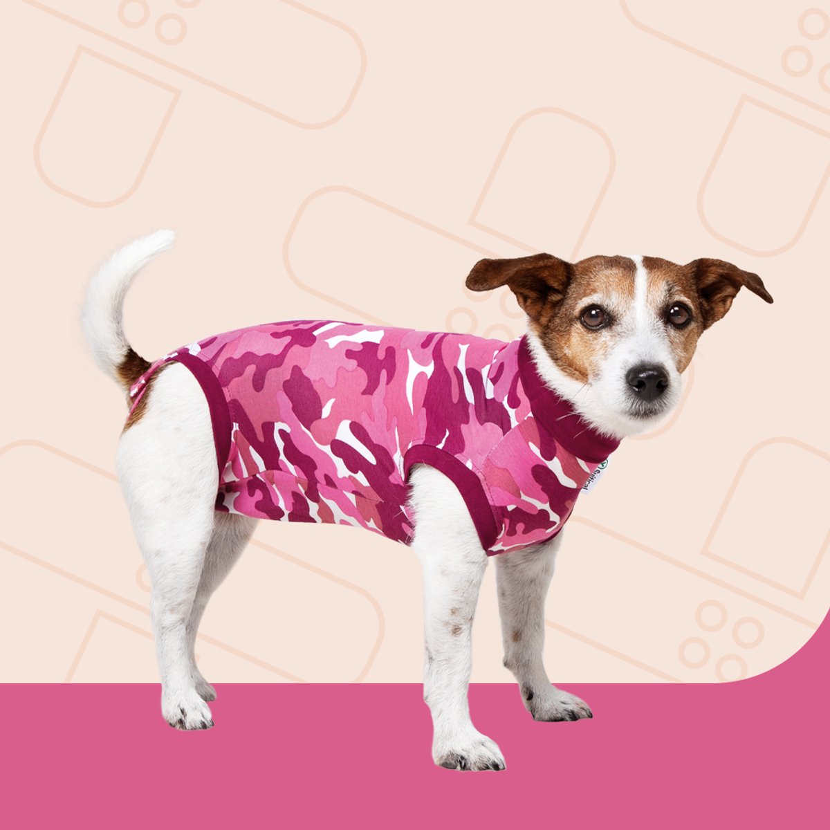 Suitical Herstel Shirt Hond Roze Camouflage XS