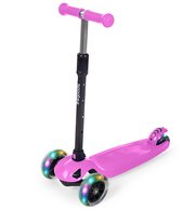 LifeGoods TurboRide Kinderstep - Step 5-8 Jaar - 3 Lichtgevende LED Wielen - Hoogte Verstelbaar - Jongens/Meisjes - Roze