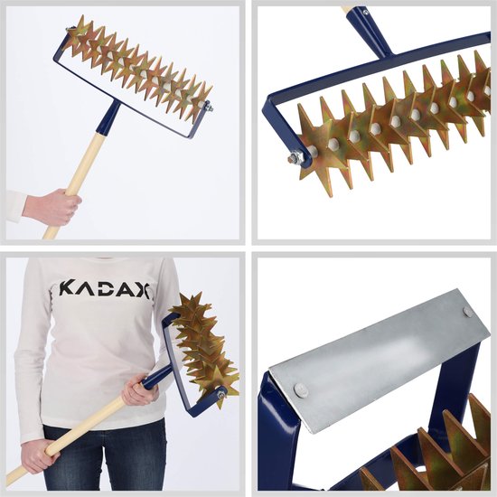 KADAX Sterfrees met houten steel, cultivator met 12 sterren, tuinfrees, rolcultivator, kruimelaar voor het losmaken van de grond, cultivator en rolhak van Merkloos	 — afbeelding 4