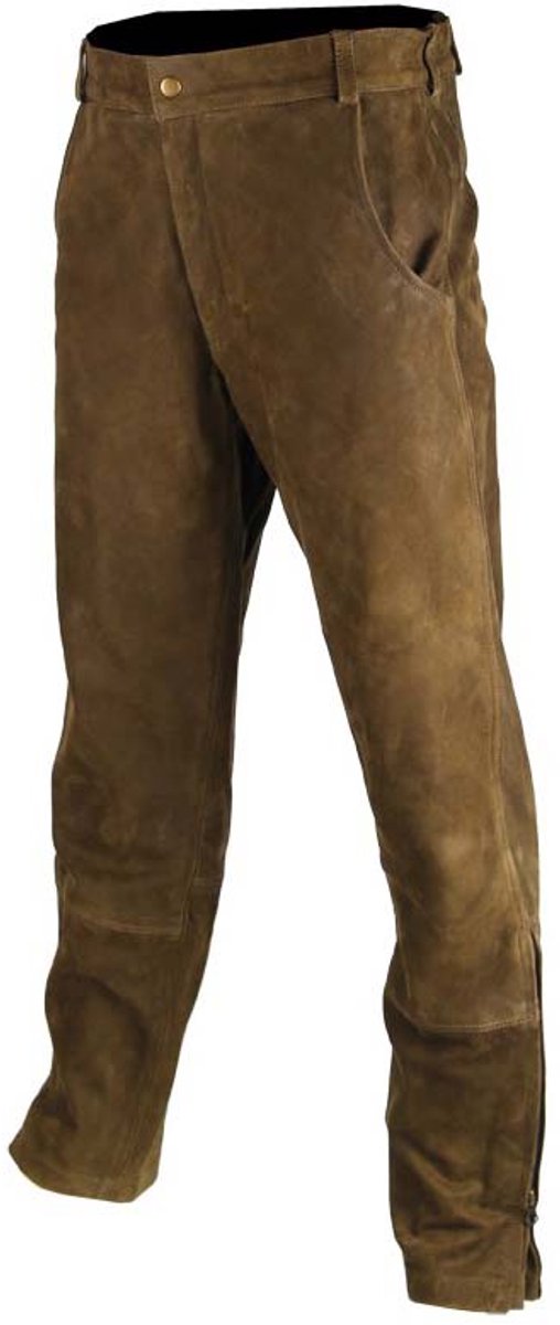 Somlys Buffalo Leather Nubuc Broek Man Bruin