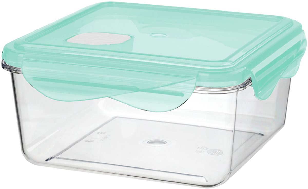 Tina Vershouddoos Met Microgolfclip Transp/aqua 16x16x8 - 1,15 L Keeeper 11133 (4/700)