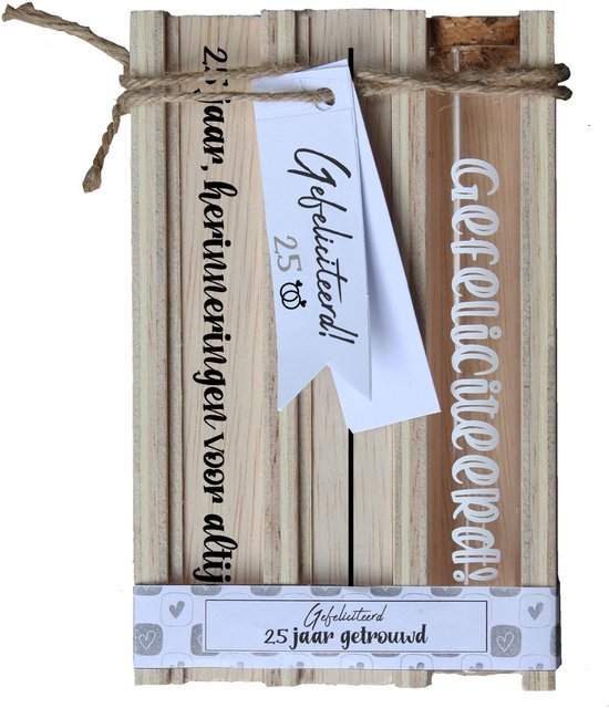 25 jaar getrouwd cadeau - geld cadeau 25 jaar getrouwd - Zilveren bruiloft - 25 jaar getrouwd cadeau idee - zilveren huwelijk cadeau - cadeauverpakking 25 jaar getrouwd - geldcadeau
