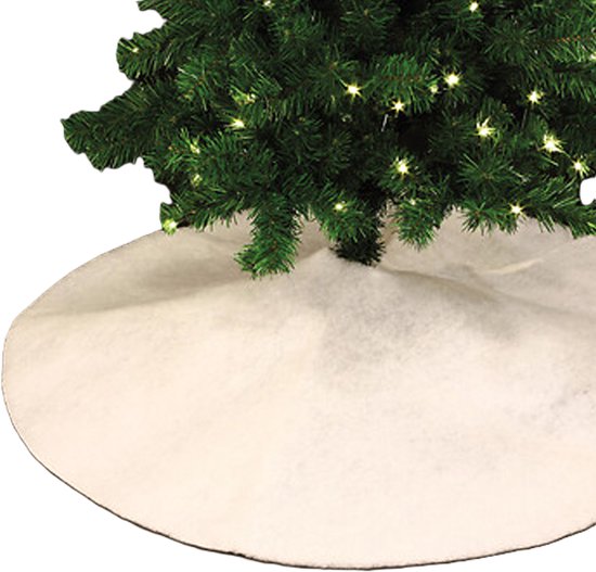 Feeric Christmas Kerstboomrok - wit - 100 cm - vilt - rond - glinsterend sneeuwvlokkentapijt
