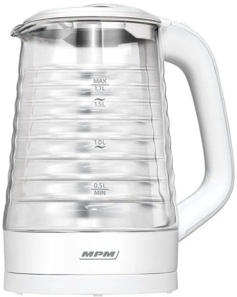 MPM Waterkoker 1,7L Hoog Vermogen (2200W) inclusief Draaibare Basis en Verlichte Ketel Binnenkant