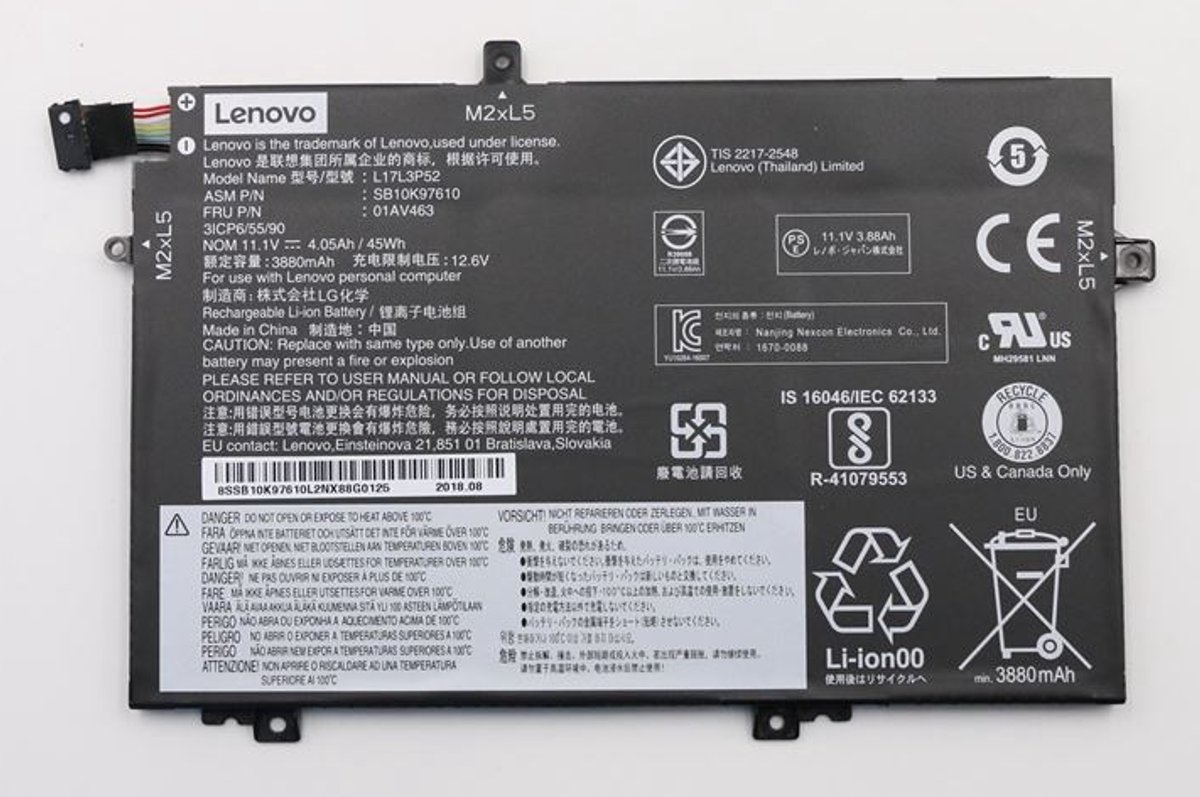 Lenovo 5B10W13897 laptop reserve-onderdeel Batterij/Accu
