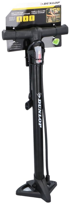 Dunlop Fietspomp - staande pomp voor Presta, Dunlop, Schrader ventiel - 12 bar